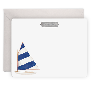 E. Frances Paper - S/S Thanks Flat Notes | Sailboat Thank You (Boxed Set of 8): 4.25 X 5.5 INCHES