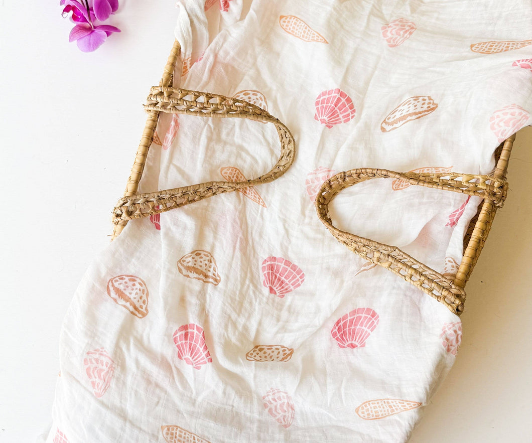 Coca + B. - Seashell Print Organic Bamboo Swaddle