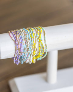 Coast and Cove - Goldie Sprinkle Beaded Bracelet- BLUE