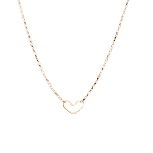 Tumbleweed - Mini Heart Necklace - Sterling Chain 14k Gold Heart