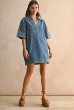 Load image into Gallery viewer, MIOU MUSE V-NECK DENIM TUNIC DRESS
