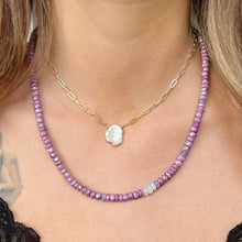 Load image into Gallery viewer, Cobalto Calcite Necklace with Moonstone Offset
