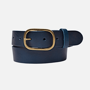 Amsterdam Heritage - Marin Gold Oval Buckle Belt Camel- M/L