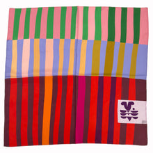 Load image into Gallery viewer, Voyager Silk - Silk Scarves - Red Colorblock Scarf | Women's Scarf | 100% Silk Bandana: 26" × 26"
