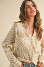 Load image into Gallery viewer, MIOU MUSE -STRIPED BUTTON DOWN SHIRT - Mustard
