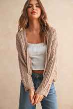 Load image into Gallery viewer, MIOU MUSE -  LIGHT WEIGHT CABLE KNITTED CARDIGAN
