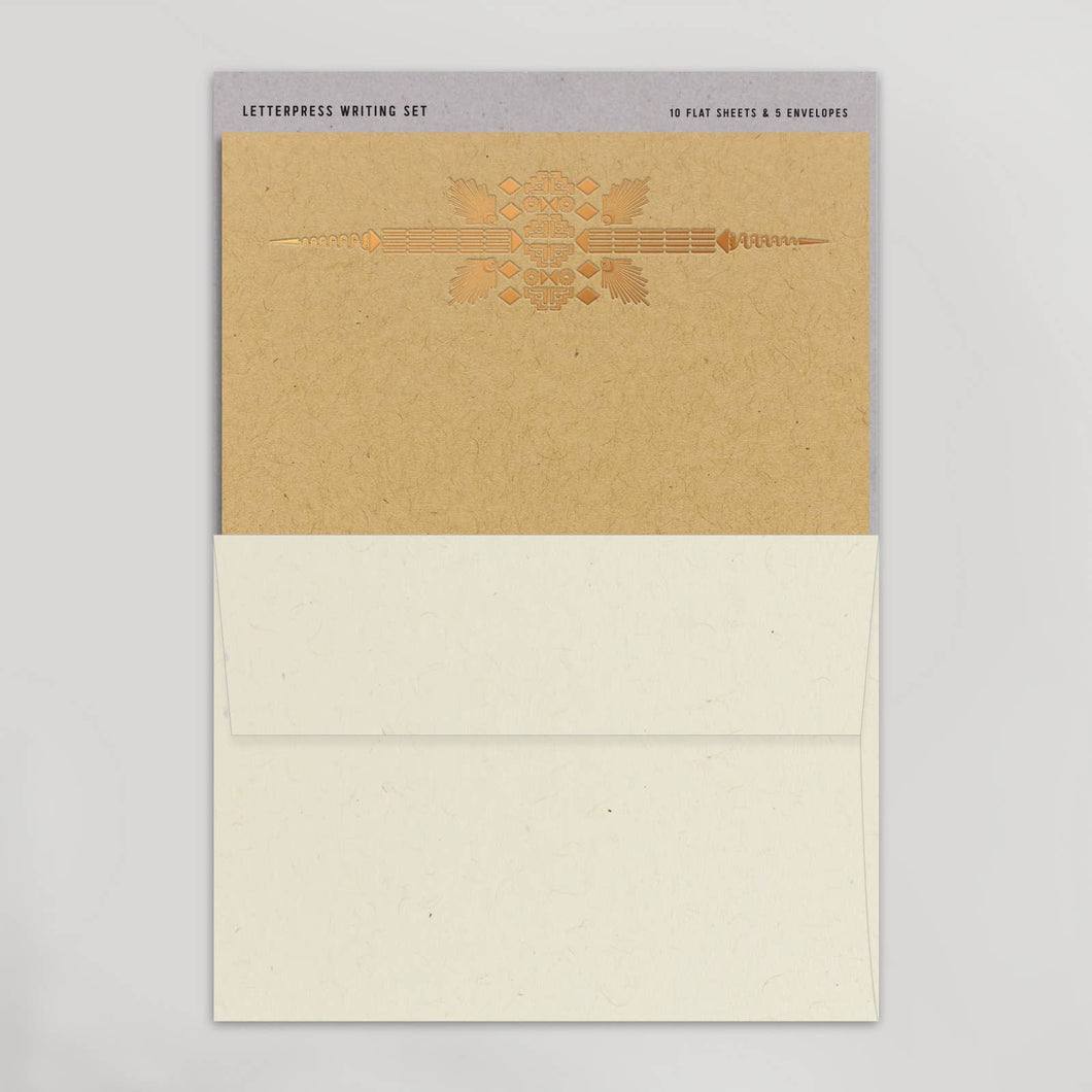 Hammerpress - Desert Sunrise Letterpress Writing Set (Kraft/ Paper Bag)
