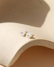 Load image into Gallery viewer, Token Jewelry - Mother of Pearl Flower Studs | Pearl Earrings: 14k Gold Fill
