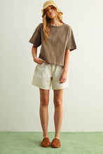 Load image into Gallery viewer, MIOU MUSE - SHORT SLEEVE LINEN KNITTED TOP
