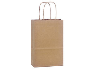 Nashville Wraps - Brown Kraft Paper Shopping Bags: 250 Pack / Rose 5.5x3.25x8.375"