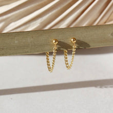 Load image into Gallery viewer, Token Jewelry - La Mer Studs I Everyday Chain Studs Earrings: 14k Gold Fill
