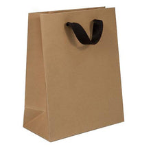 Load image into Gallery viewer, Box &amp; Wrap - Manhattan Twill Ribbon Handle Bags: Wall Street White - Twill Ribbon Handle Gift Bag / 10 x 5 x 13" / Case/100
