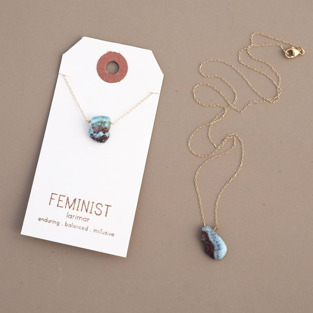 Britta Ambauen Jewelry - Feminist / Larimar Necklace