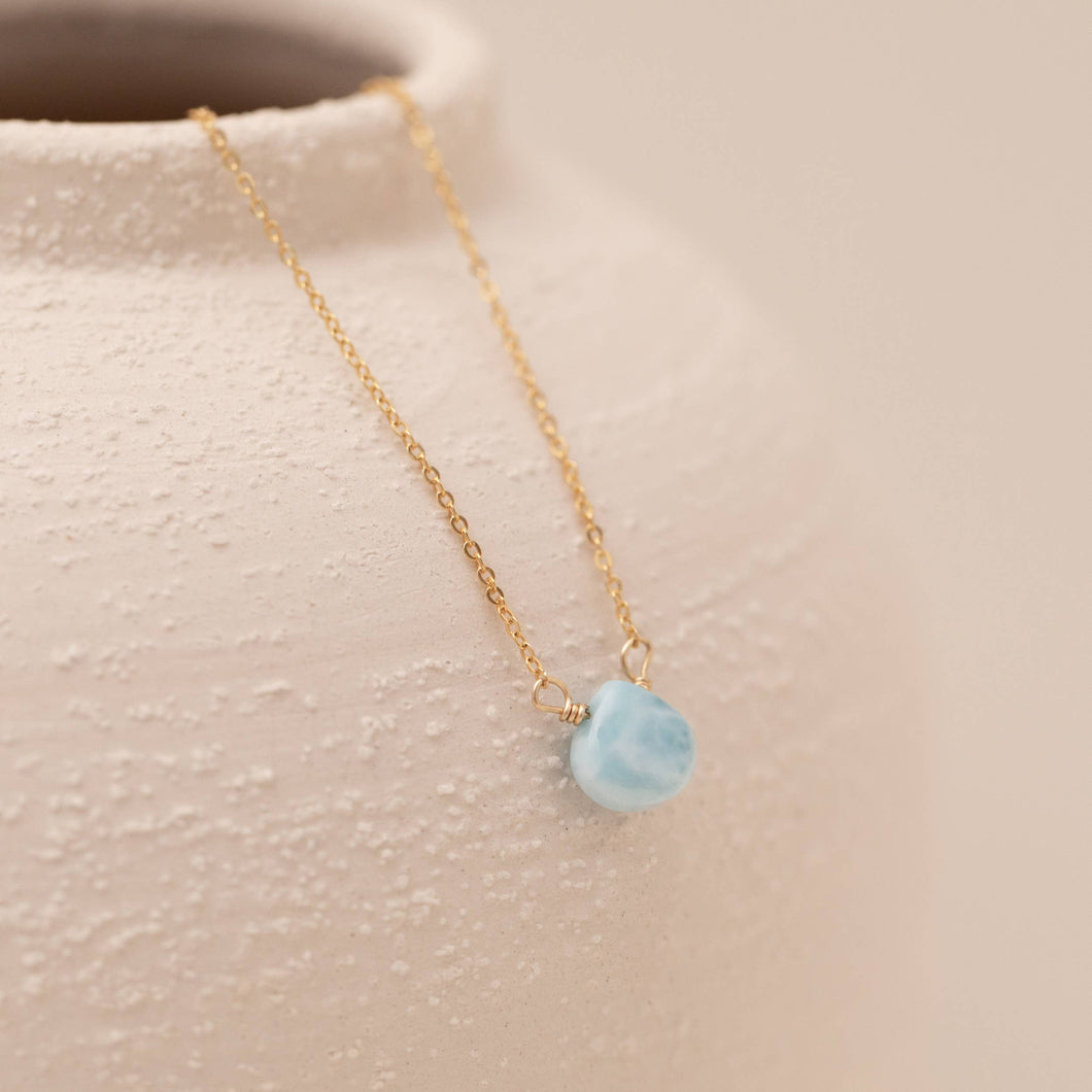 Thira Jewelry - Tiny Blue Larimar Necklace