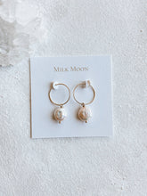 Load image into Gallery viewer, Milk Moon - Pearl Hoops
