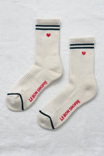 Load image into Gallery viewer, Le Bon Shoppe - Embroidered Heart Boyfriend Socks
