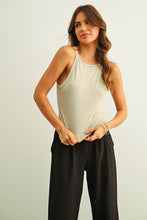 Load image into Gallery viewer, MIOU MUSE - WHITE SQUARE NECK RIBBED TANK TOP
