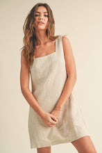 Load image into Gallery viewer, MIOU MUSE -  LINEN SQUARE NECK MINI DRESS

