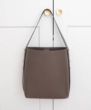 Load image into Gallery viewer, AALLYN - Jolina Bucket Tote - Leather: Wood Berry/Silver
