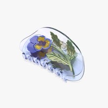 Load image into Gallery viewer, WINONA IRENE - Viola Violet Pansy Flower Purple Acetate Hair Claw Clip
