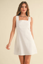 Load image into Gallery viewer, MIOU MUSE -  LINEN SQUARE NECK MINI DRESS
