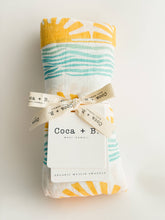Load image into Gallery viewer, Coca + B. - Sun and Wave Surfer Organic Bamboo Swaddle
