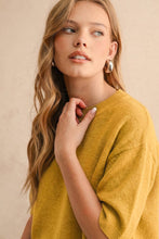 Load image into Gallery viewer, MIOU MUSE - T3675   SHORT SLEEVE SWEATER TOP: SAGE BUTTER / M
