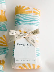Coca + B. - Sun and Wave Surfer Organic Bamboo Swaddle