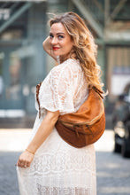 Load image into Gallery viewer, Bolsa Nova Handbags - Bella Large Leather Sling Bag: Cognac
