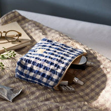 Load image into Gallery viewer, JUNA - Quilted Cotton Makeup Bag: Green/Sand
