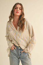 Load image into Gallery viewer, MIOU MUSE -STRIPED BUTTON DOWN SHIRT - Mustard
