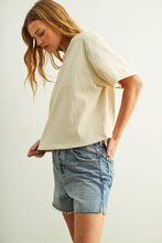 Load image into Gallery viewer, MIOU MUSE - SHORT SLEEVE LINEN KNITTED TOP
