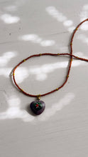 Load image into Gallery viewer, recycled lovers - 021 - Heart Glass Pendant Necklace : Length 16"
