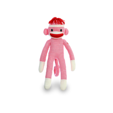Load image into Gallery viewer, Plushland - 20&quot; Sock Monkey Stuffed Animal: Pink
