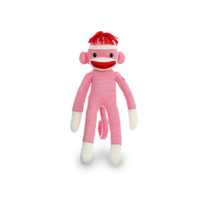 Plushland - 20" Sock Monkey Stuffed Animal: Pink