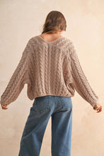 Load image into Gallery viewer, MIOU MUSE -  LIGHT WEIGHT CABLE KNITTED CARDIGAN
