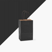 Load image into Gallery viewer, Nashville Wraps - Recycled Shadow Stripe Kraft Paper Retail Shopping Bags: Picket Fence / 25 Pack / Cub 8x4.75x10.5"
