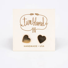 Load image into Gallery viewer, Tumbleweed - Gold Fill Heart Studs Earrings
