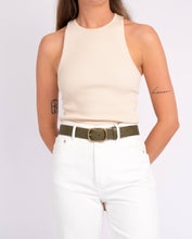 Load image into Gallery viewer, Amsterdam Heritage - Marin Gold Oval Buckle Belt Black- M/L
