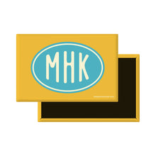 Load image into Gallery viewer, Acme Local - Vintage Oval Rectangle Magnet: Sky Blue with Cream Oval
