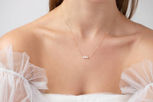 Thira Jewelry - Gold Filled Pearl Bar Necklace
