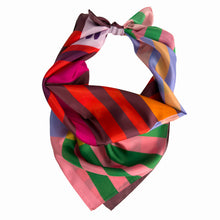 Load image into Gallery viewer, Voyager Silk - Silk Scarves - Red Colorblock Scarf | Women's Scarf | 100% Silk Bandana: 26" × 26"
