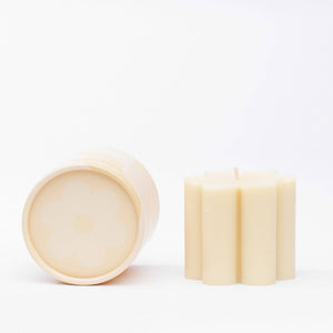 Ginger June Candle Co. - cream daisy pillar candle