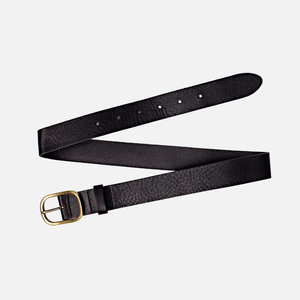 Amsterdam Heritage - Marin Gold Oval Buckle Belt Camel- M/L