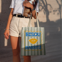 Load image into Gallery viewer, Coast and Valley - &quot;bisou&quot;  St.Pete tote bag 100% cotton
