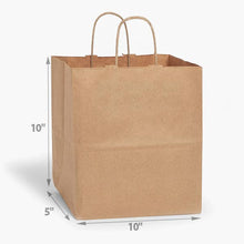 Load image into Gallery viewer, Nashville Wraps - Brown Kraft Paper Retail Shopping Bags: 250 Pack / Cub 8x4.75x10"

