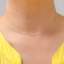 Load image into Gallery viewer, Tresor J Inc. - 444SSN. Sterling Silver Satellite Necklace: Silver / 16 inch / Satellite
