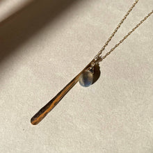 Load image into Gallery viewer, Elysium Jewelry - Hammered Stick and Stone Necklace: 14k Gold Fill / Pearl
