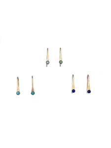 Turquoise pushpin earrings