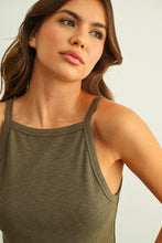 Load image into Gallery viewer, MIOU MUSE - WHITE SQUARE NECK RIBBED TANK TOP
